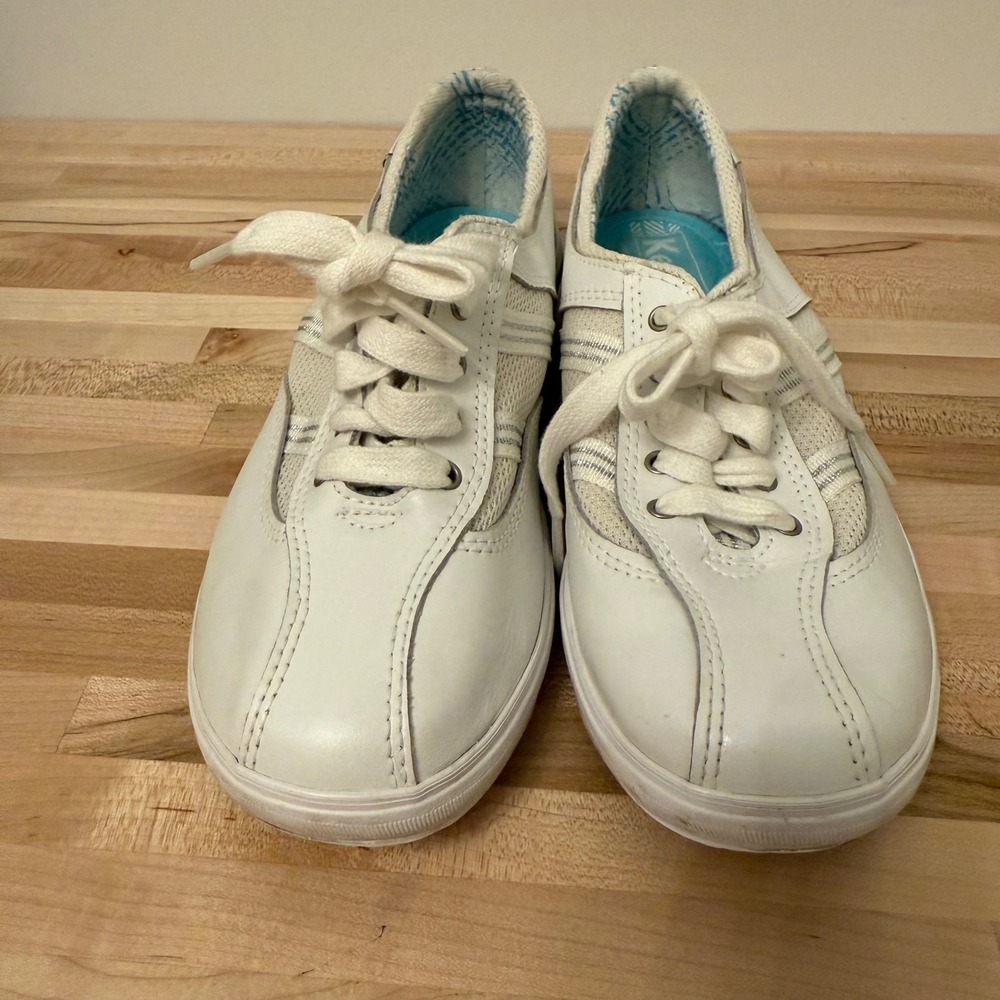 Keds Womens Size 6 White Leather‎ Sneakers Casual Lace Up Shoes - Picture 2 of 6